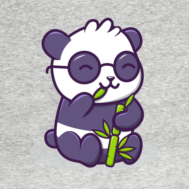 Cute Kawaii Panda Bear Eating Bamboo by UnluckyDevil